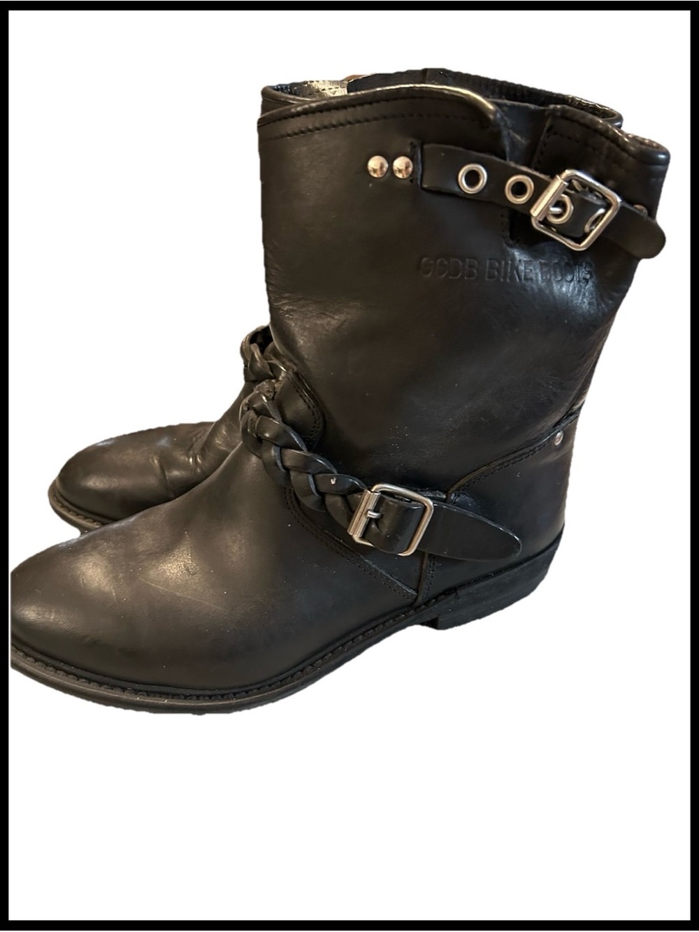 Golden Goose Short Biker Boots Black Leather - Size 39 EU - Picture 5 of 8